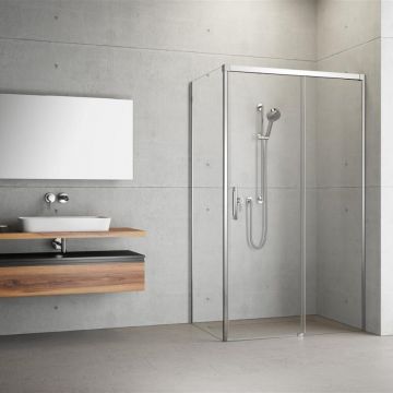 Cabina de dus dreptunghiulara cu usa glisanta Radaway Idea KDJ 130x120 cm crom-transparent dreapta