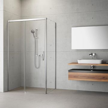 Cabina de dus dreptunghiulara cu usa glisanta Radaway Idea KDJ 130x75 cm crom-transparent stanga