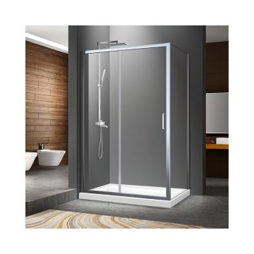 Cabina de dus dreptunghiulara Fluminia Iris cu usa culisanta 120x90 crom