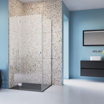 Cabina de dus patrata cu usa batanta Radaway Torrenta 80x80 cm crom-transparent orientare stanga