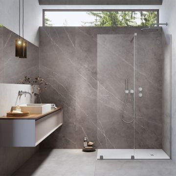 Paravan de dus tip Walk-in Radaway Furo nichel periat-transparent 140 cm sticla securizata 8 mm dreapta