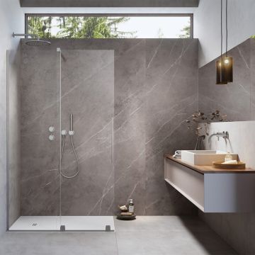 Paravan de dus tip Walk-in Radaway Furo nichel periat-transparent 150 cm sticla securizata 8 mm stanga
