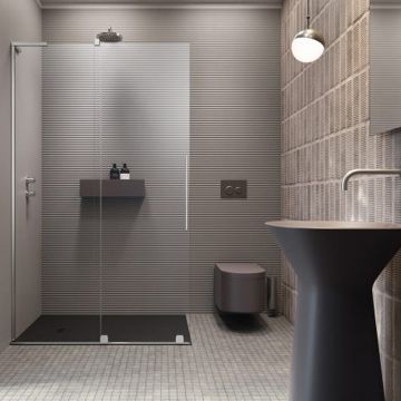 Paravan de dus tip Walk-in Radaway Furo SL crom-transparent 120 cm sticla securizata 8 mm stanga