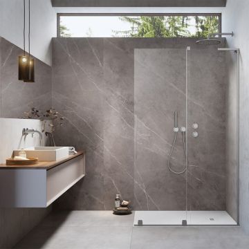 Paravan de dus tip Walk-in Radaway Furo SL nichel periat-transparent 80 cm sticla securizata 8 mm dreapta