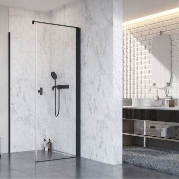 Cabina de dus dreptunghiulara cu usa batanta Radaway Nes KDJ I 80x90 cm finisaj auriu periat-transparent dreapta