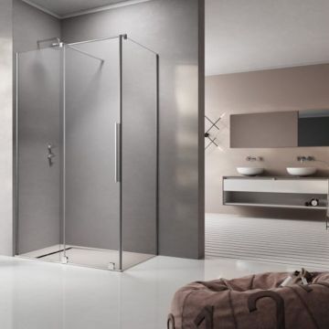 Cabina de dus dreptunghiulara usa culisanta Radaway Furo KDJ 110x100 profil crom lucios stanga