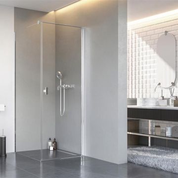 Cabina de dus patrata cu usa batanta Radaway Nes KDJ I 100x100 cm finisaj crom lucios-transparent dreapta