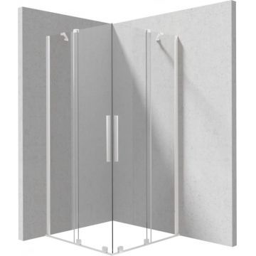 Cabina de dus patrata, cu usi batante, 90x90 cm, profil crom, Deante Kerria Plus