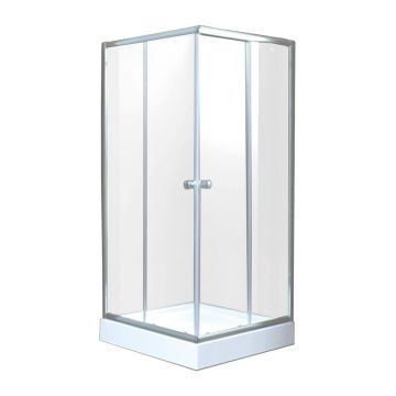 Cabina de dus patrata Invena Parla si usi culisante 90x90 crom