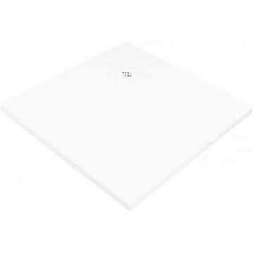 Cadita de dus patrata, acril, slim, alb, 90x90x3.5 cm, Deante Silia