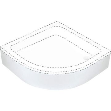 Cadita dus semirotunda alba 90x90 cm Deante Plus II