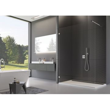 Paravan de dus 70x200, sticla durlux cu grosime 8 mm, montare stanga, profil crom, Ronal Pur
