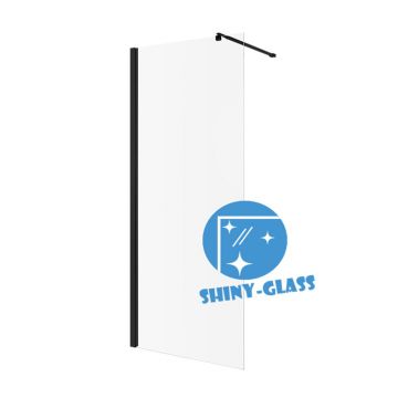 Paravan de dus tip Walk-in Invena negru 120x200 cm