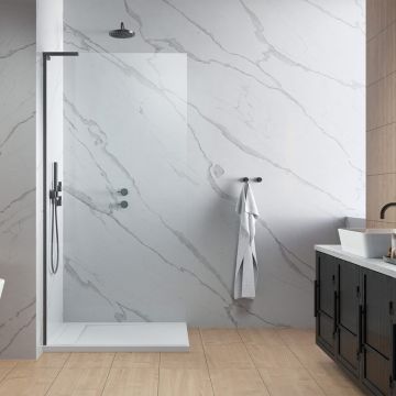 Paravan de dus tip Walk-in Radaway Modo SL II GunMetal periat-transparent 120 cm sticla securizata 8 mm stanga