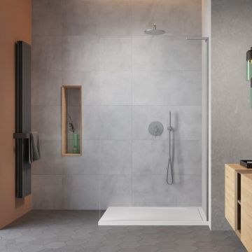 Paravan de dus tip Walk-in Radaway Modo SL II nichel periat-transparent 120 cm sticla securizata 8 mm dreapta