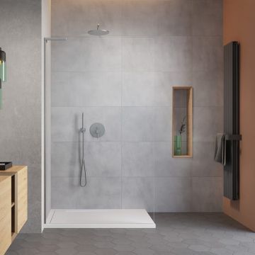 Paravan de dus tip Walk-in Radaway Modo SL II nichel periat-transparent 90 cm sticla securizata 8 mm stanga