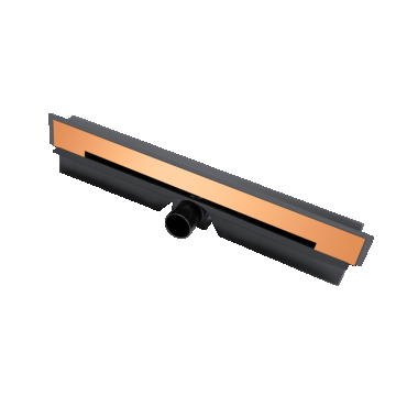 Rigola dus liniara, montaj in perete, 60 cm, capac negru-roz auriu, FDesign Kleome
