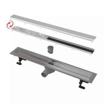 Set rigola dus cu capac faiantabil Alcadrain APZ2012-OPTION6 Optimal 55 cm